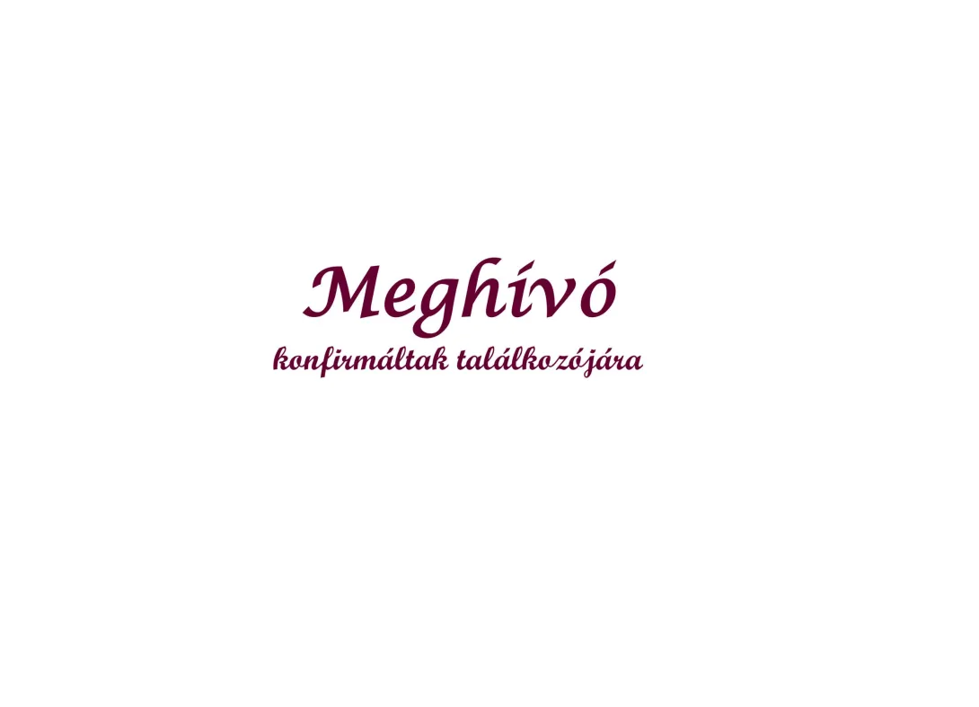 Meghívó konfirmáltak találkozójára
